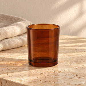 Pojemnik szklany do zalewu świec BASIC brązowy transparent 230 ml- 1 szt.