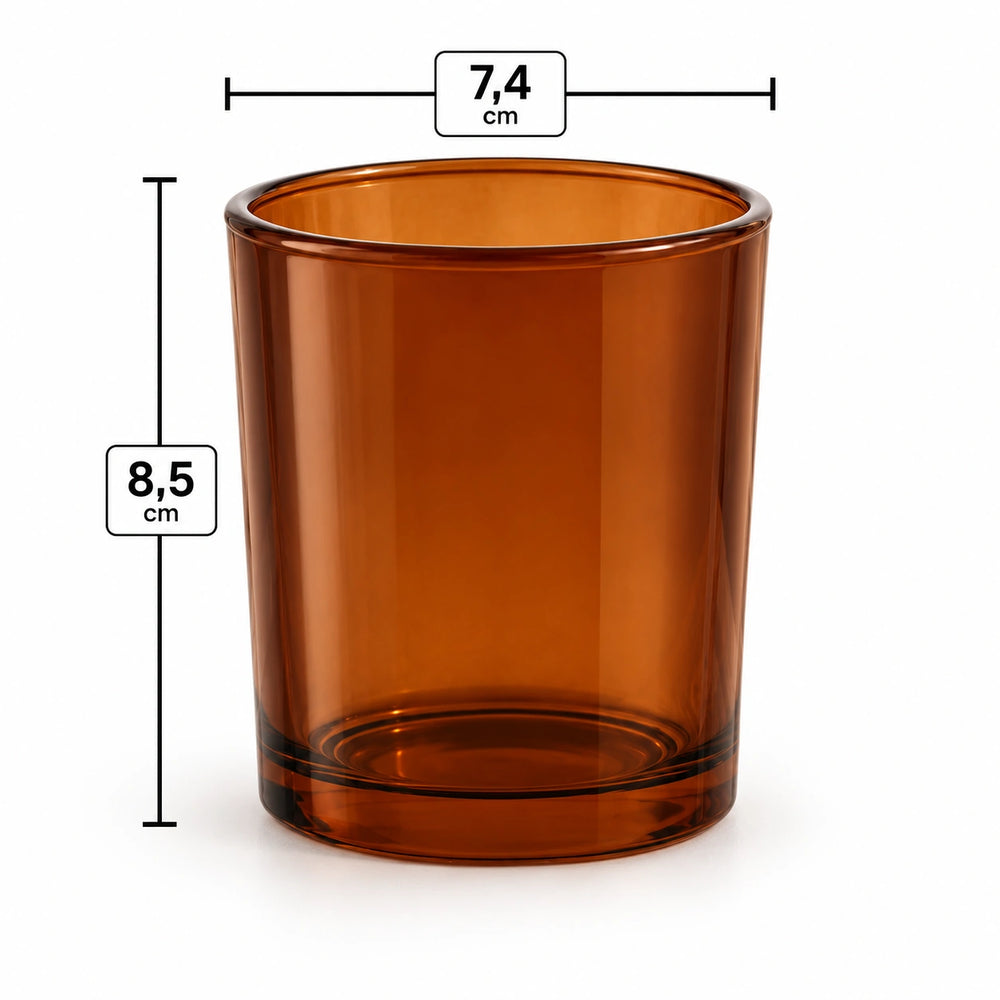 Pojemnik szklany do zalewu świec BASIC brązowy transparent 230 ml- 1 szt.