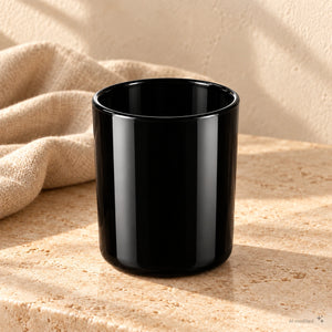 Pojemnik szklany do zalewu świec BASIC 70053 230 ml czarny połysk-1 szt.