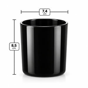Pojemnik szklany do zalewu świec BASIC 70053 230 ml czarny połysk-1 szt.