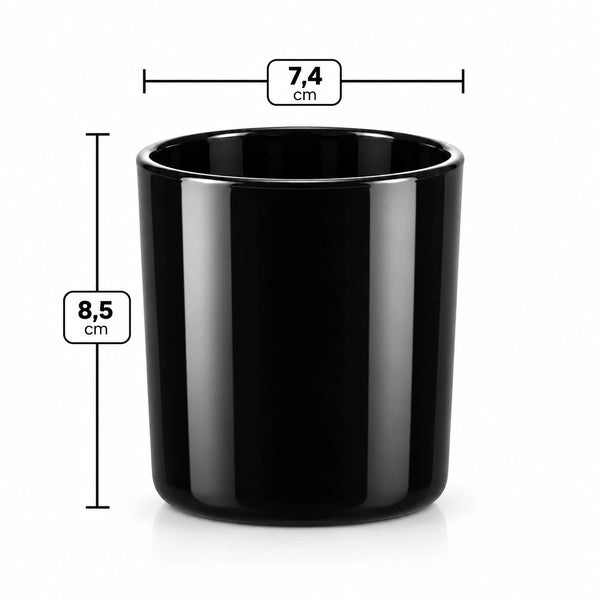 Pojemnik szklany do zalewu świec BASIC 70053 230 ml czarny połysk-1 szt.
