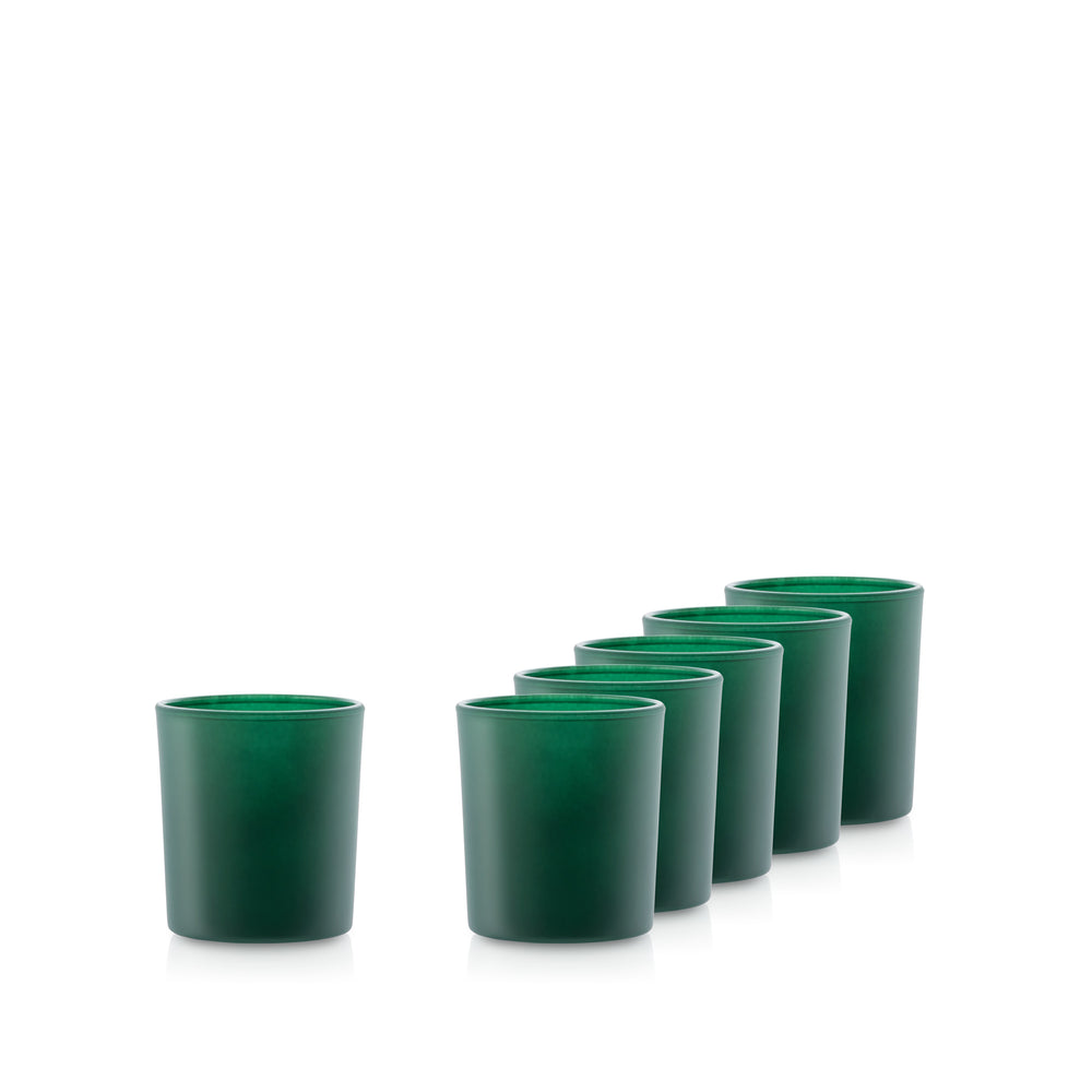 Pojemnik szklany szklanka do zalewu świec 70056 zielony mat 205 ml kpl. 6 szt.