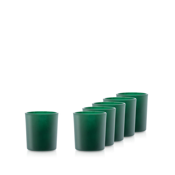 Pojemnik szklany szklanka do zalewu świec 70056 zielony mat 205 ml kpl. 6 szt.