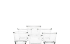 Pojemnik szklany do świec 65 ml. kpl6 70106