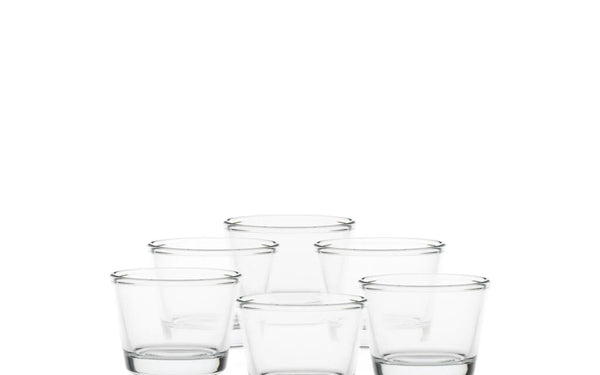 Pojemnik szklany do świec 65 ml. kpl6 70106