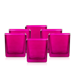 Szklany pojemnik do zalewu LUMINA 300 ml amarantowy transparent 70210 kpl 6 szt.