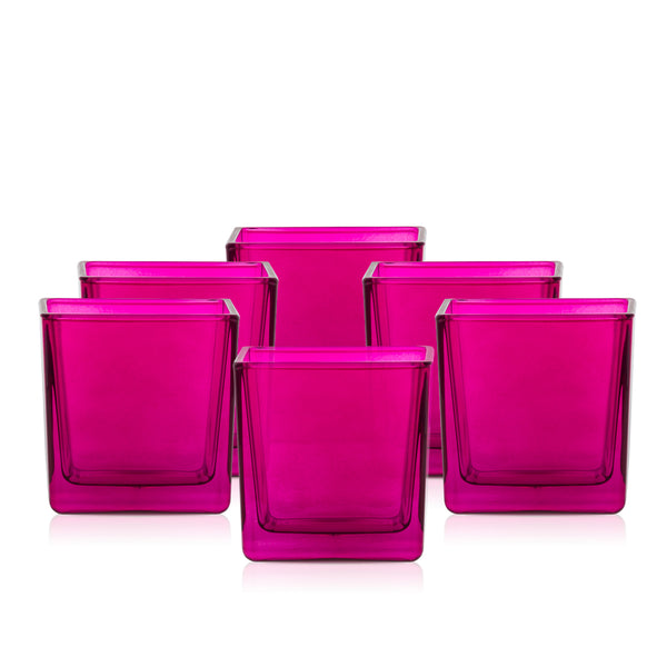 Szklany pojemnik do zalewu LUMINA 300 ml amarantowy transparent 70210 kpl 6 szt.