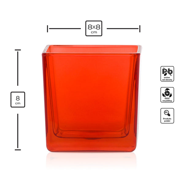 Szklany pojemnik do zalewu LUMINA 300 ml pomarańczowy transparent 70210 kpl 6 szt.