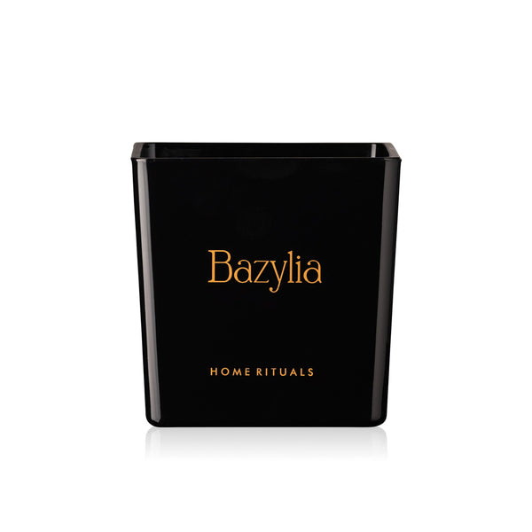 Doniczka osłonka czarna ze złotym napisem Bazylia 12cm