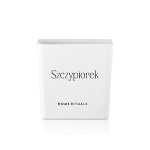 Doniczka osłonka biała z czarnym napisem Szczypiorek 12cm