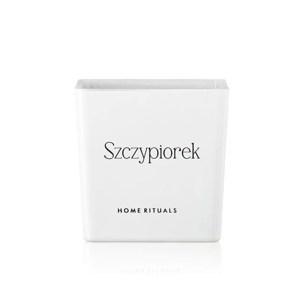 Doniczka osłonka biała z czarnym napisem Szczypiorek 12cm