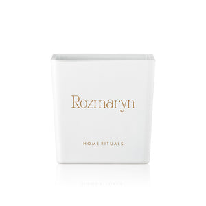 Doniczka osłonka biała ze złotym napisem Rozmaryn 12cm