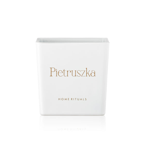 Doniczka osłonka biała ze złotym napisem Pietruszka 12cm