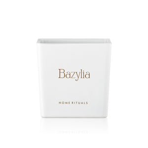 Doniczka osłonka biała ze złotym napisem Bazylia 12cm