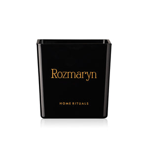 Doniczka osłonka czarna ze złotym napisem Rozmaryn 12cm