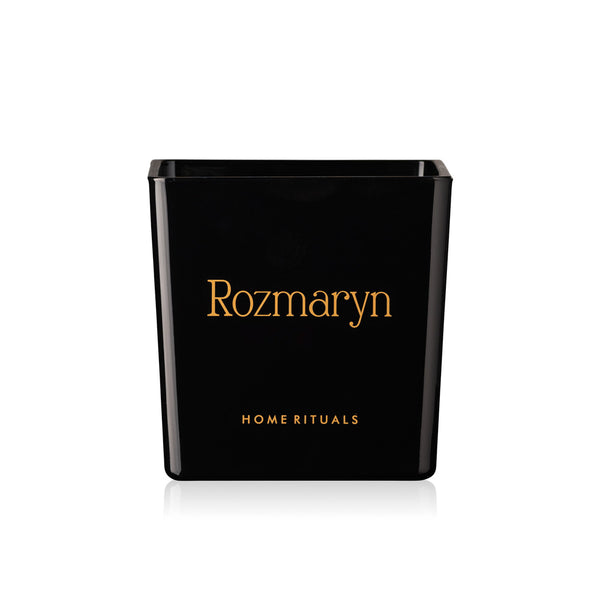 Doniczka osłonka czarna ze złotym napisem Rozmaryn 12cm