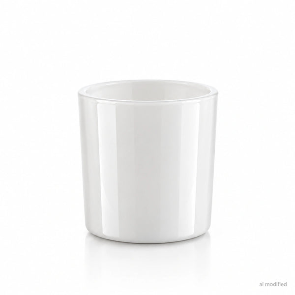 Pojemnik szklany pod zalew świec BASIC 70440 90 ml biały połysk 1 szt.