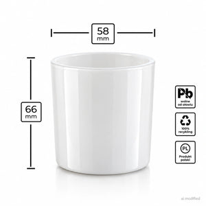 Pojemnik szklany pod zalew świec BASIC 70440 90 ml biały połysk 1 szt.