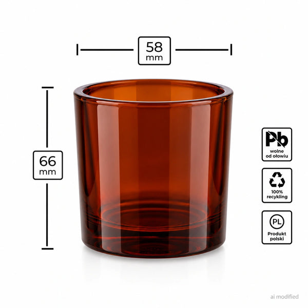 Pojemnik szklany pod zalew świec BASIC 70440 90 ml brązowy transparent 1 szt.