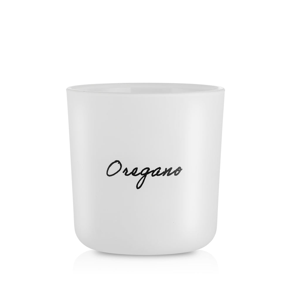 Doniczka szklana biała osłonka na zioła Oregano 13 cm