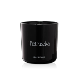 Doniczka osłonka czarna z białym napisem Pietruszka 13cm