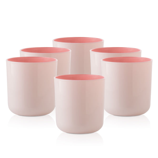 Szklany pojemnik do zalewu 390 ml kremowo różowy 70803 kpl 6 szt.