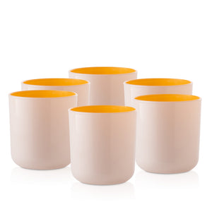 Szklany pojemnik do zalewu 390 ml kremowo żółty 70803 kpl 6 szt.