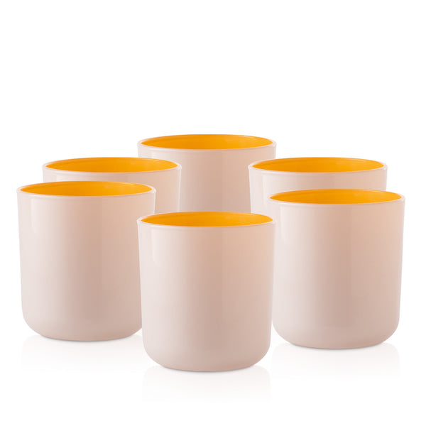 Szklany pojemnik do zalewu 390 ml kremowo żółty 70803 kpl 6 szt.