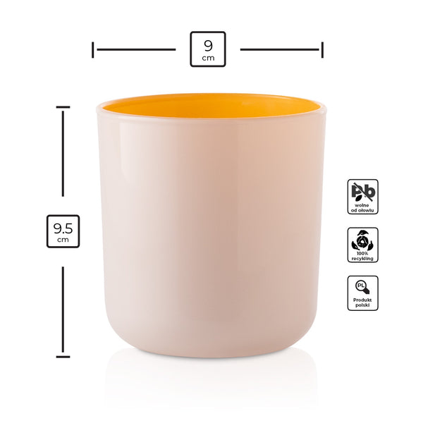 Szklany pojemnik do zalewu 390 ml kremowo żółty 70803 kpl 6 szt.