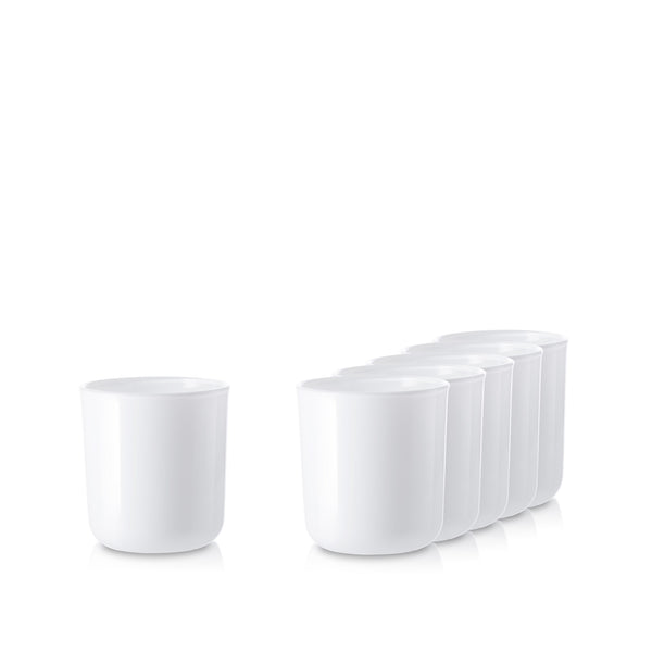Szklany pojemnik do zalewu świec 70808 biały połysk szklanka 270 ml kpl. 6 szt.
