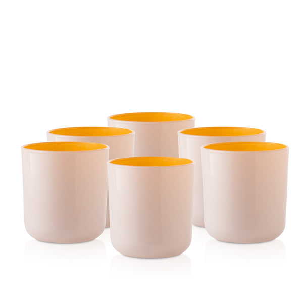 Szklany pojemnik do zalewu 270 ml kremowo żółty 70808 kpl 6 szt.