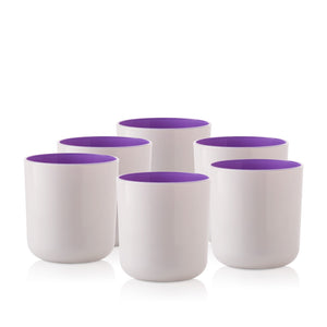 Szklany pojemnik do zalewu 270 ml kremowo fioletowy 70808 kpl 6 szt.