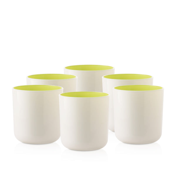 Szklany pojemnik do zalewu 270 ml kremowo zielony 70808 kpl 6 szt.