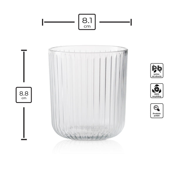 Szklany pojemnik do zalewu 285 ml ryflowany 70809 kpl 6 szt