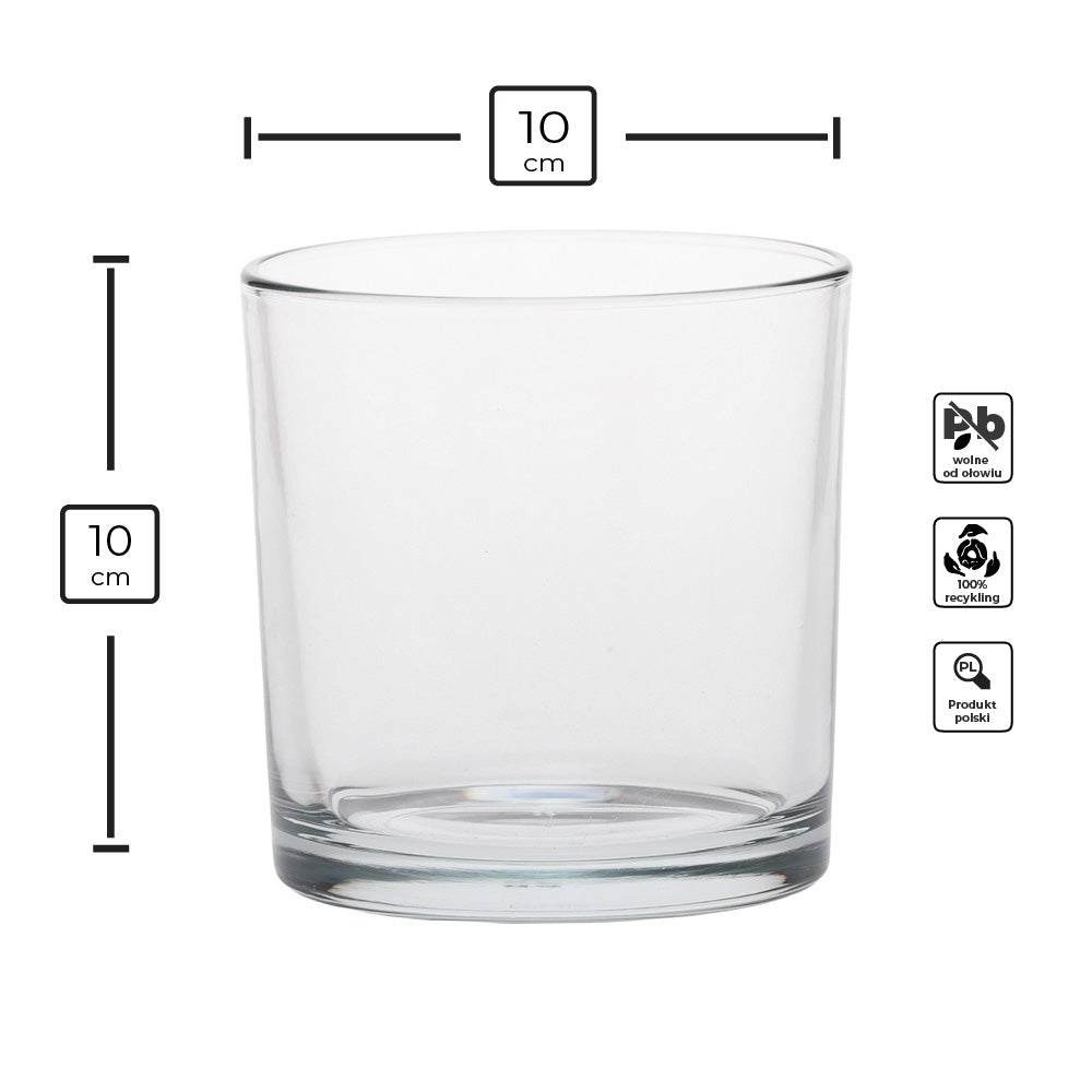 Glasbehälter für Kerzen mit Metalldeckel 530 ml
