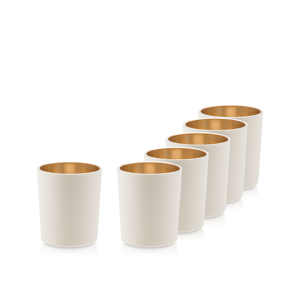 Pojemnik szklany pod zalew świec 70831 kremowy złote lustro 485 ml 6 szt.