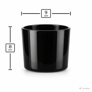 Pojemnik szklany do zalewu świec czarny połysk BASIC 310 ml- 1 szt.