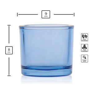 Szklany pojemnik do zalewu LUMINA 250 ml niebieski transparent 70842 kpl 6 szt.