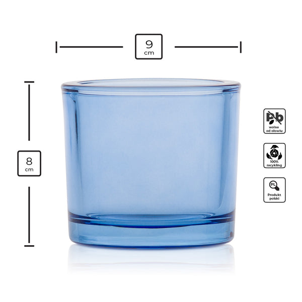 Szklany pojemnik do zalewu LUMINA 250 ml niebieski transparent 70842 kpl 6 szt.