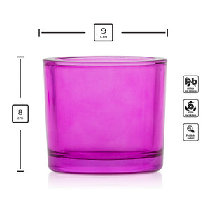 Szklany pojemnik do zalewu LUMINA 250 ml amarantowy transparent 70842 kpl 6 szt.