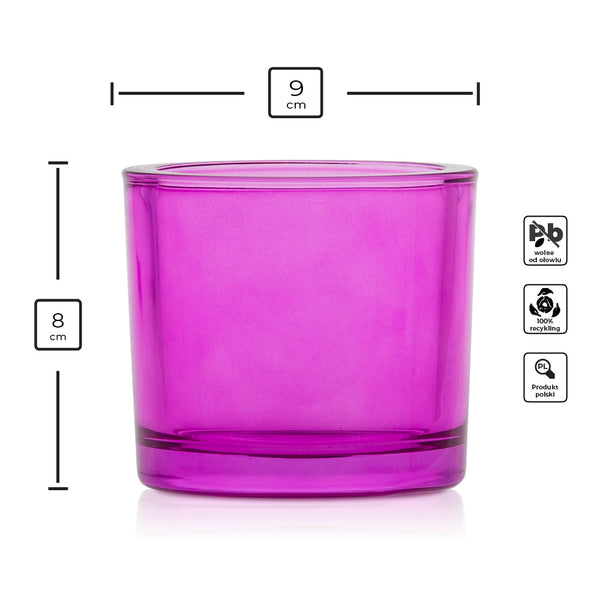 Szklany pojemnik do zalewu LUMINA 250 ml amarantowy transparent 70842 kpl 6 szt.