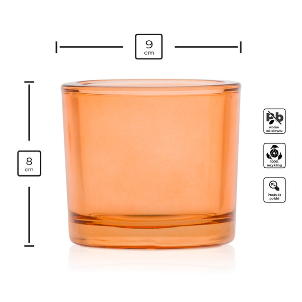 Szklany pojemnik do zalewu LUMINA 250 ml pomarańczowy transparent 70842 kpl 6 szt.