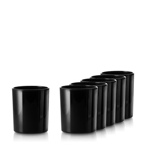Pojemnik szklany szklanka pod zalew świec 70848 czarny połysk 280 ml kpl. 6 szt.