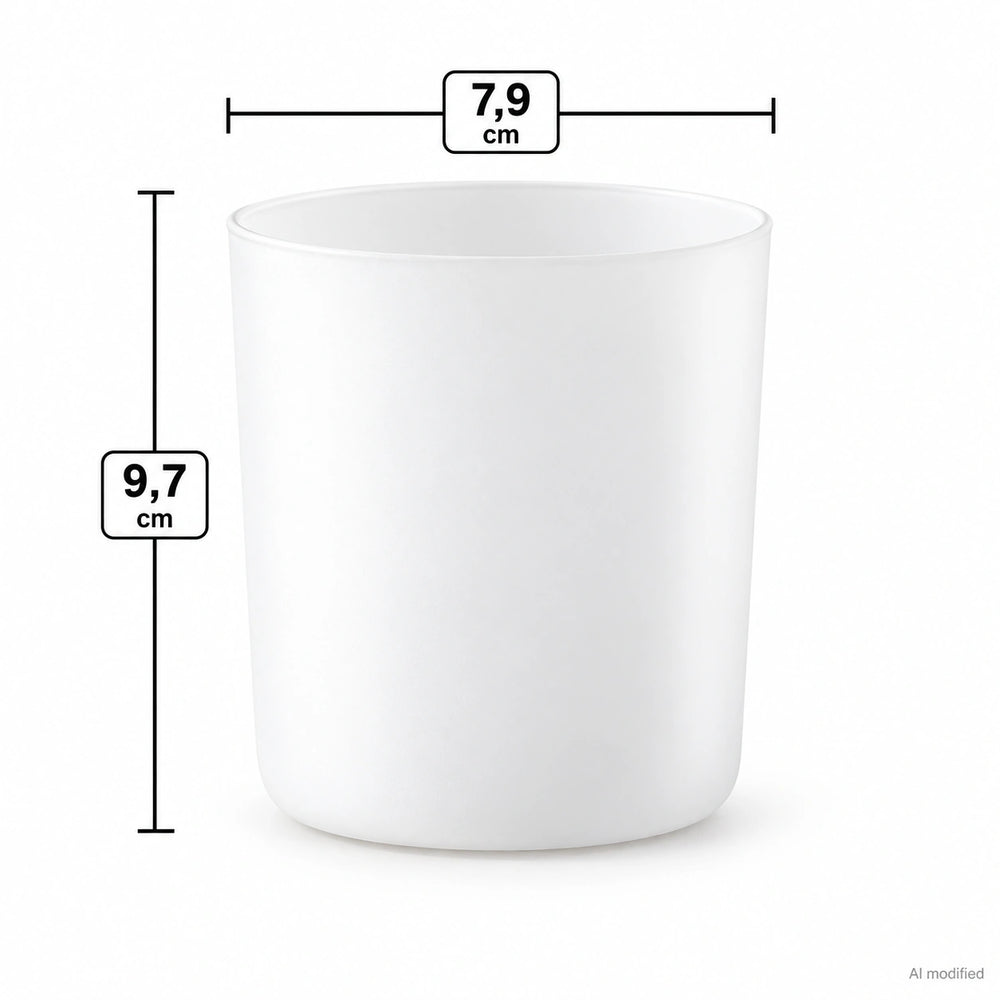 Pojemnik szklany do zalewu świec BASIC 70848 280 ml biały matowy 1 szt.