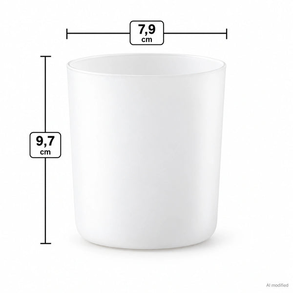 Pojemnik szklany do zalewu świec BASIC 70848 280 ml biały matowy 1 szt.
