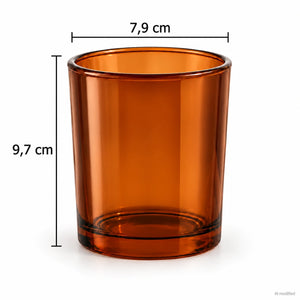 Pojemnik szklany do zalewu świec BASIC 70848 280 ml brązowy transparent-1 szt.