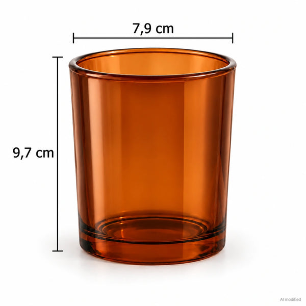 Pojemnik szklany do zalewu świec BASIC 70848 280 ml brązowy transparent-1 szt.