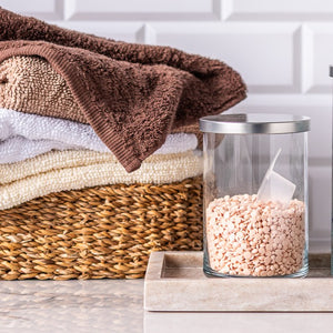 Pojemnik szklany do przechowywania PURE HOME z pokrywką metalową 15 cm