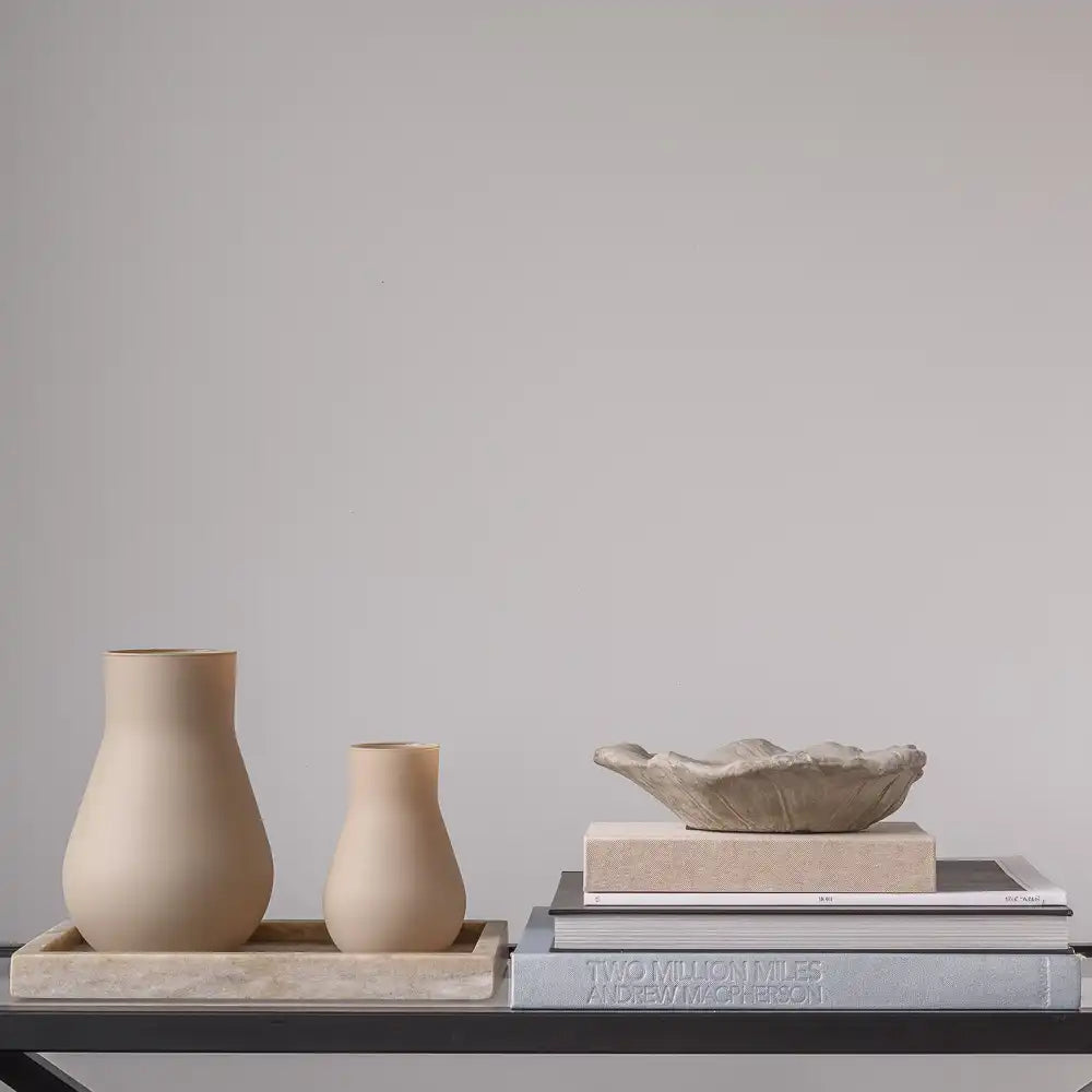 Dekorative Glasvase SOFT BEIGE beige matt H20 cm