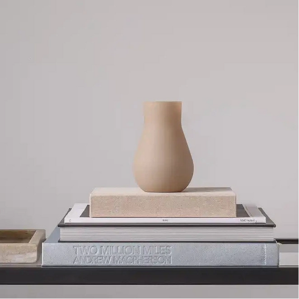 Wazon szklany dekoracyjny SOFT BEIGE beż mat H14 cm